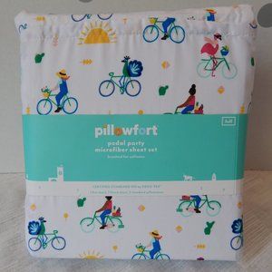 Pillowfort Pedal Party Full Microfiber Sheet Set NWT